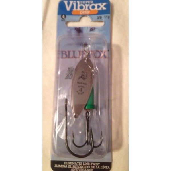 Blue Fox Super Vibrax Deep Size 4 3/8 Oz Silver Blade With Green Bell